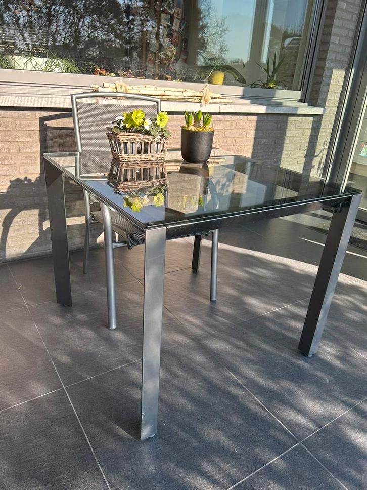 2 Tuintafels, Tuin en Terras, Tuintafels, Zo goed als nieuw, Vierkant, Aluminium, Ophalen