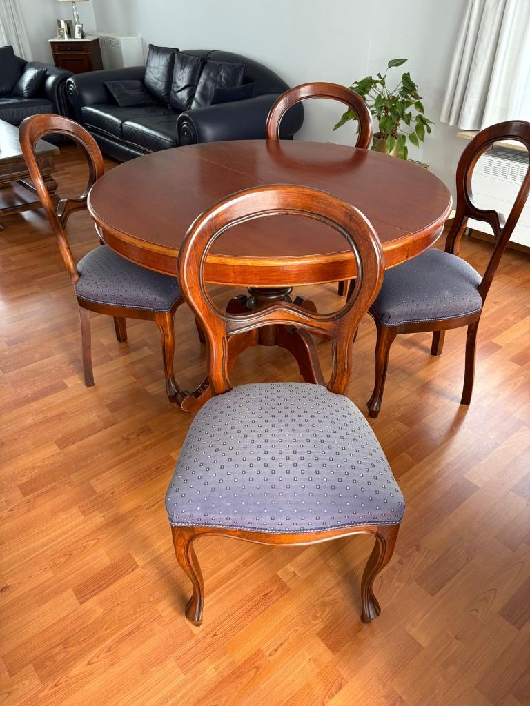 Eetkamertafel, 100 à 150 cm, Cinq personnes ou plus, Klassiek, Rond