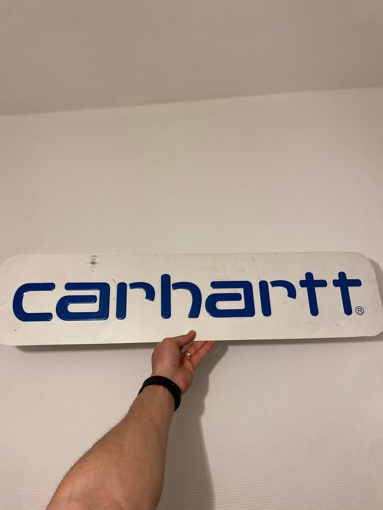 Ijzeren reclame bord carhartt promotie, Ophalen