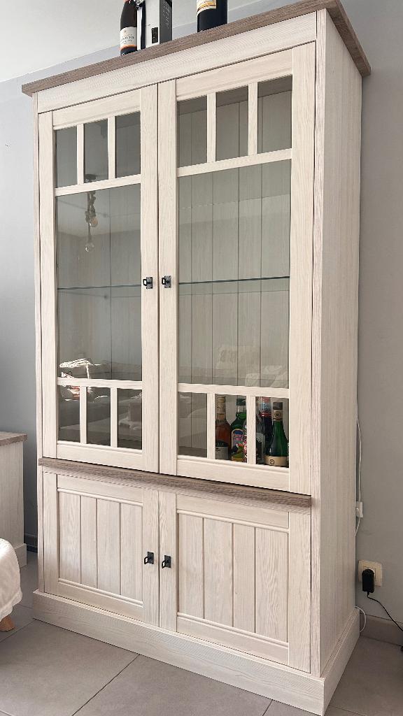 Vitrinekast, Huis en Inrichting, Ophalen, Gebruikt, 100 tot 150 cm, 25 tot 50 cm