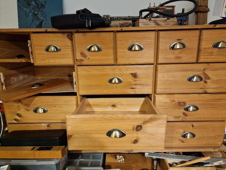 casier, Maison & Meubles, Armoires | Commodes, Utilisé, Moins de 100 cm, 100 à 150 cm, 25 à 50 cm, Pin, 5 tiroirs ou plus, Enlèvement