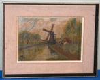 Molen - Oude schilderij - Olie op doek - Gesigneerd, Ophalen of Verzenden