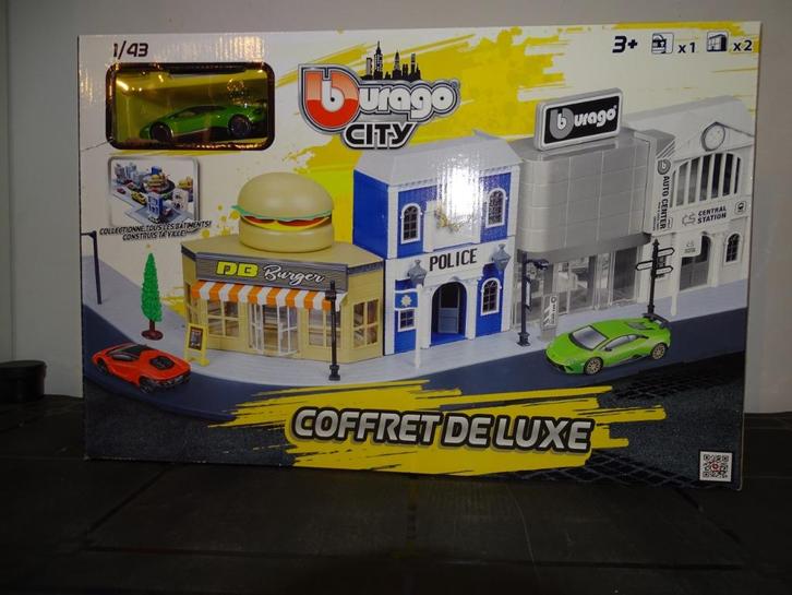 1/43 set coffret bburago deluxe bureau police burger politie, Hobby en Vrije tijd, Modelauto's | 1:43, Zo goed als nieuw, Overige typen
