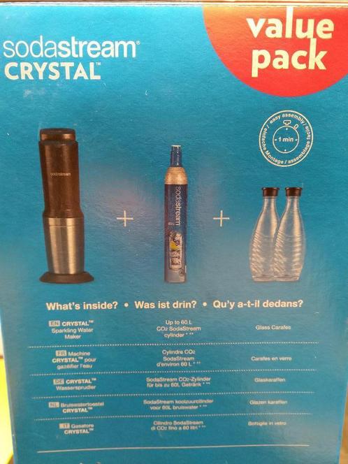 Sodastream Crystal megapack Black, Electroménager, Machines à eau pétillante, Comme neuf, Enlèvement ou Envoi