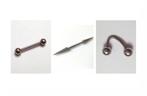 Lot de 3 barbells en acier chirurgical pour piercings, Handtassen en Accessoires, Piercings, Ophalen of Verzenden, Gebruikt, Staal