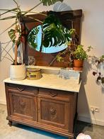 Dressoir kast / marmer, grote ovalen spiegel, Ophalen, Rechthoekig, 150 tot 200 cm, 100 tot 150 cm