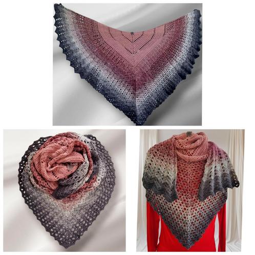 Omslagsjaal roze grijs, Kleding | Dames, Mutsen, Sjaals en Handschoenen, Nieuw, Ophalen of Verzenden