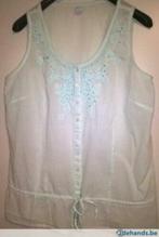 Mooi gestreept pastelgroen zomerbloesje - M&S - maat 42, Kleding | Dames, Blouses en Tunieken, Maat 42/44 (L), Ophalen of Verzenden