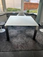 Tafel JOLI matglas aluminium onderstel, Maison & Meubles, Tables | Tables à manger, Comme neuf, 100 à 150 cm, 100 à 150 cm, Enlèvement ou Envoi