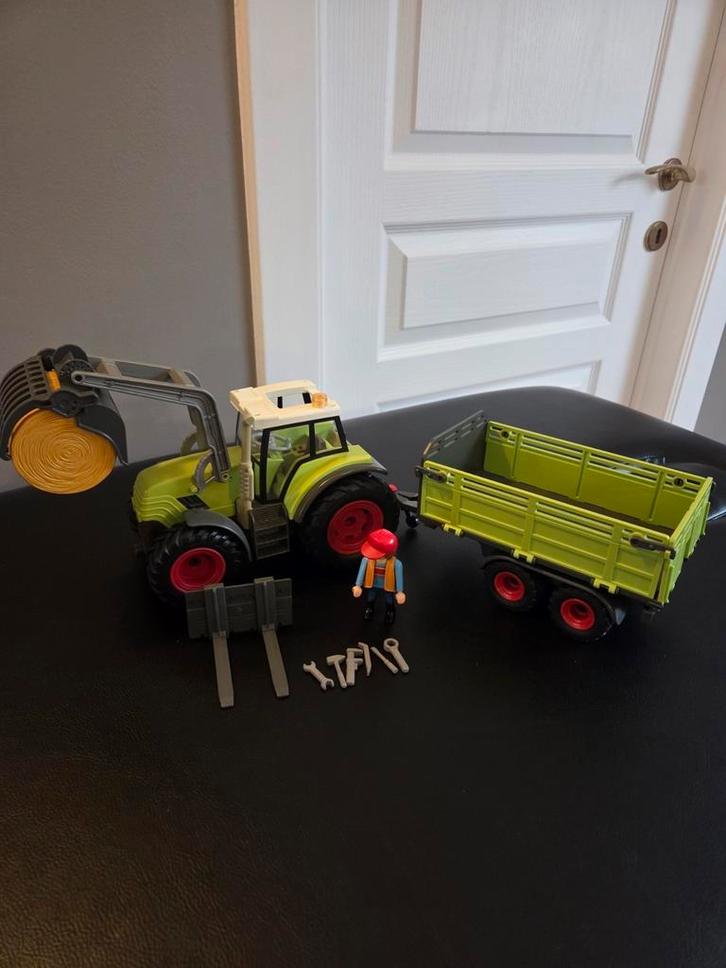 Grand tracteur avec remorque Playmobil, Enfants & Bébés, Jouets | Véhicules en jouets, Comme neuf, Enlèvement
