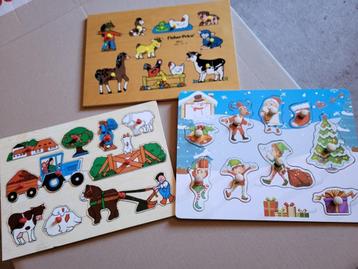 Set van 3 ingebouwde puzzels voor kleine kinderen beschikbaar voor biedingen