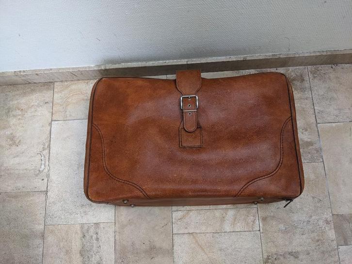 Retro Reiskoffer, Handtassen en Accessoires, Koffers, Gebruikt, Leer, Ophalen
