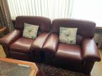 Lederen salon, Huis en Inrichting, Zetels | Complete zithoeken, Ophalen, Zo goed als nieuw, Leer, Klassiek rustiek zeer comfortabel.
