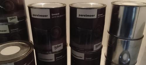 METAALVERF PARELMOER 9 LITER PARELMOERACHTIGE IJSMUUR, Doe-het-zelf en Bouw, Verf, Beits en Lak, Nieuw, Verf, 5 tot 10 liter, Wit