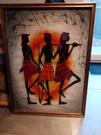 Ingelijst doek in glas met krijgers uit Kenia, Ophalen