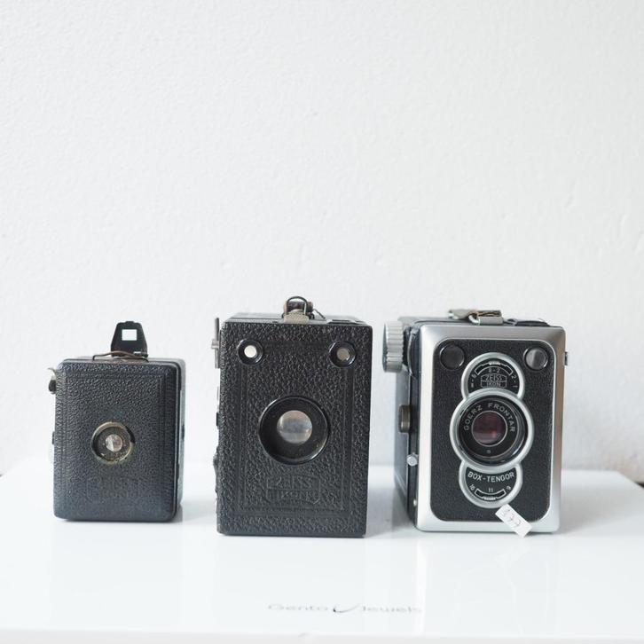 3x oud fototoestel Zeiss Tengo Box camera, Audio, Tv en Foto, Fotocamera's Analoog, Gebruikt, Ophalen of Verzenden