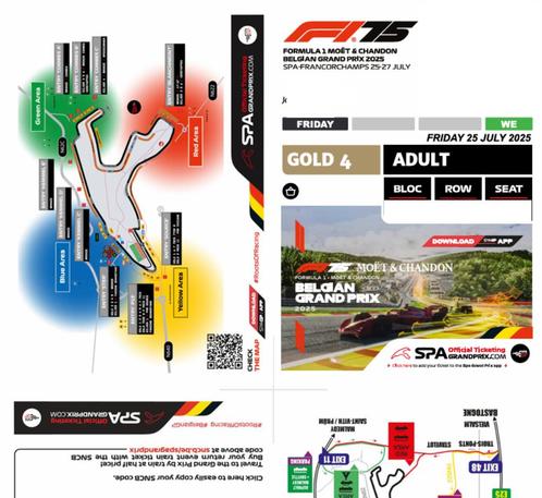 2x 2 tickets GOLD 4 F1 GP Spa-Francorchamps VRIJDAG/ZATERDAG, Tickets en Kaartjes, Sport | Overige, Twee personen, Juli