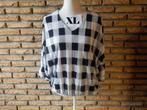 (164)- blouse femme t.XL noir blanc, Ophalen of Verzenden, Zo goed als nieuw, Maat 42/44 (L), Zwart