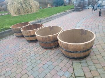 Eiken halve plantkuipen 44cm x 72cm! Kwaliteit en decoratief, Tuin en Terras, Ophalen of Verzenden, Zo goed als nieuw
