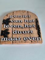 Oud wandbord 'Geniet van het leven ...', Ophalen of Verzenden
