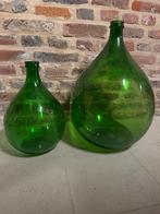Dame Jeanne flessen en vazen, Huis en Inrichting, Ophalen, 50 tot 75 cm, Groen, Glas