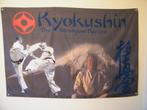 kyokushin karate kyokushinkai vlag Oyama kanku -50% en kanji, Sport en Fitness, Vechtsporten en Zelfverdediging, Ophalen of Verzenden