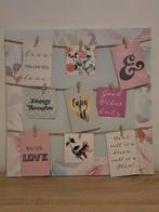 Decoratiekader met knijpers + leuke tekstjes of voor foto's, Enlèvement