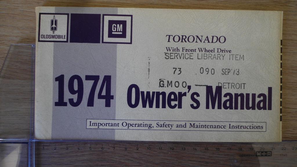 1974 Oldsmobile Toronado. First edition Owner's Manual., Auto diversen, Handleidingen en Instructieboekjes, Ophalen of Verzenden