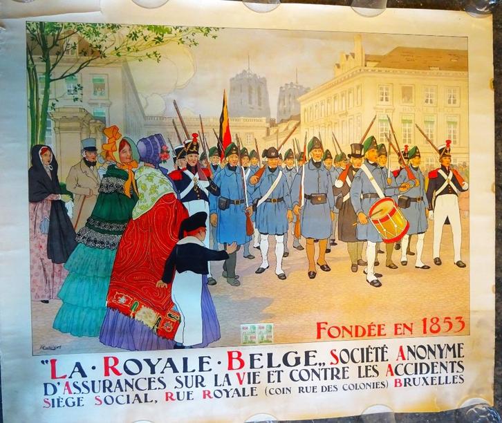 ZELDZAME VINTAGE POSTER HENRI CASSIERS ROYALE BELGE, Antiek en Kunst, Kunst | Litho's en Zeefdrukken, Ophalen of Verzenden