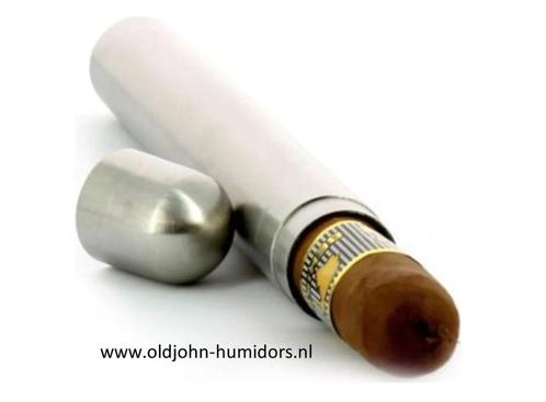 SK01 ADORINI  RVS SIGARENKOKER met BEVOCHTIGER VOOR 1 SIGAAR, Verzamelen, Rookartikelen, Aanstekers en Luciferdoosjes, Nieuw, Tabaksdoos of Verpakking