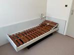 Vintage Interlübke bed jaren ’70 – met lade, planken & lamp, Huis en Inrichting, Slaapkamer | Bedden, Ophalen, Overige materialen