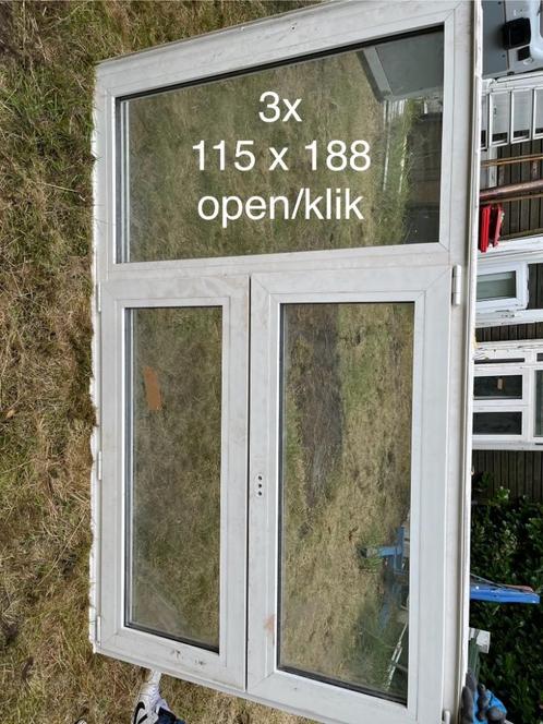 Pvc ramen dubbel glas en opbouwrolluiken, Doe-het-zelf en Bouw, Glas en Ramen, Gebruikt, Dubbelglas, Ophalen