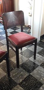 deux chaises en bois massif avec velours - par siège, Antiquités & Art, Enlèvement