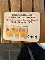 Cristal biervilt tentoonstelling bieren en pintelieren 1982, Verzamelen, Biermerken, Ophalen of Verzenden, Gebruikt, Viltje(s)