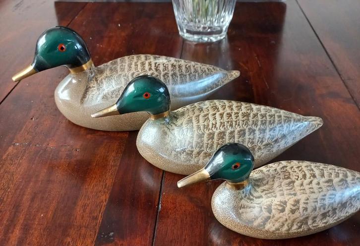 3 Vintage sierlijke messing eenden.
Zéér decoratief., Antiek en Kunst, Antiek | Woonaccessoires, Ophalen of Verzenden