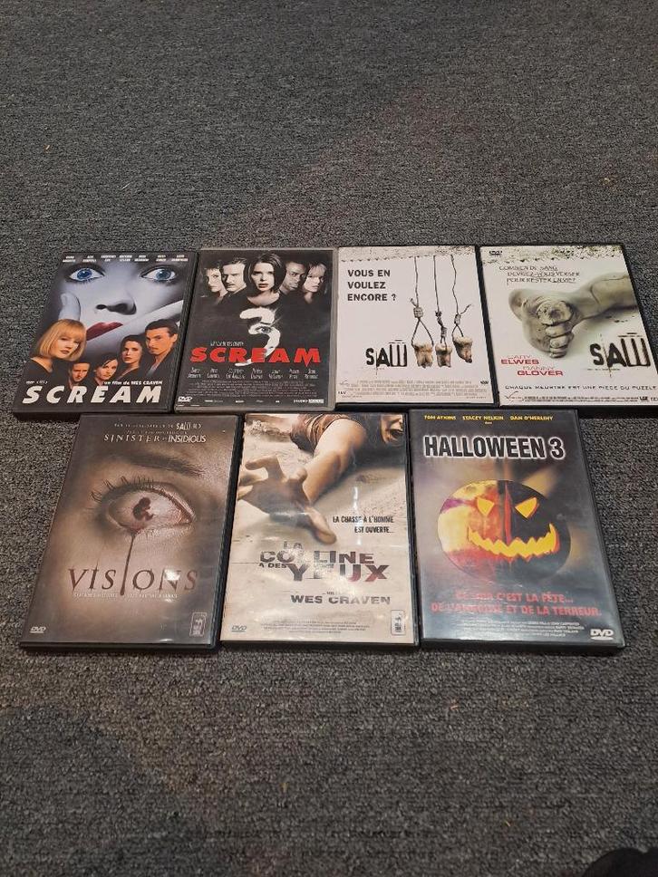 Lot DVD Horreur – Scream, Saw, Halloween, Cd's en Dvd's, Dvd's | Horror, Gebruikt, Monsters, Vanaf 16 jaar, Ophalen