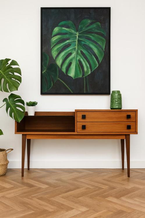 Prachtig vintage audiomeubel, Huis en Inrichting, Kasten | Dressoirs, Gebruikt, Met lade(s), Met plank(en), Teakhout, Ophalen of Verzenden