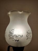 Lampe étain ancienne 22,5 cm, Enlèvement ou Envoi, Utilisé, Verre, Moins de 50 cm