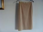 Jupe beige doublée, genre peau de pêche, taille 36/38, Kleding | Dames, Ophalen of Verzenden, Zo goed als nieuw, Beige, Onder de knie