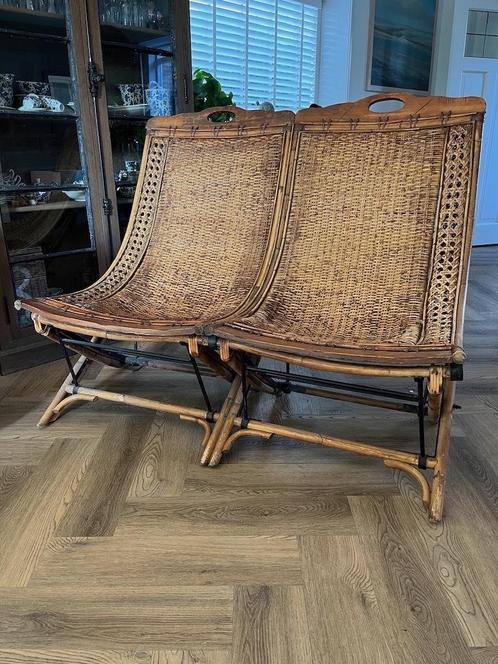 Zeer Fraaie Antieke Bamboe/Rotan Bank uit Bali jaar 1920, Antiek en Kunst, Antiek | Meubels | Stoelen en Sofa's, Ophalen of Verzenden
