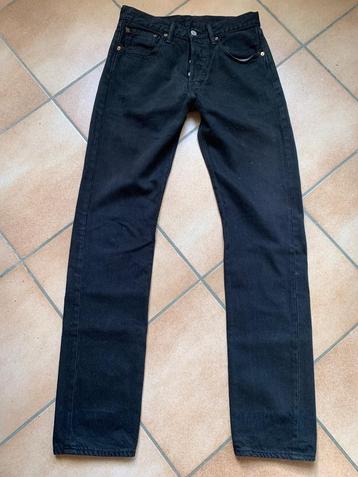 Levi's 501 zwarte jeans W29 L34 intens zwart speciale editie