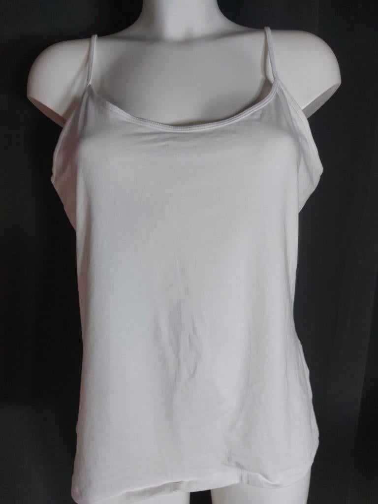 Débardeur blanc H&M, Kleding | Dames, Topjes, Zo goed als nieuw, Maat 46/48 (XL) of groter, Wit, Zonder mouw, Ophalen of Verzenden