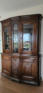 Buffetkast met glas 160 breed en 220 hoog en 50cm. Diep, Ophalen, Glas