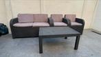 Tuinset - Loungeset (antraciet), Tuin en Terras, Tuinsets en Loungesets, Ophalen, 4 zitplaatsen, Kunststof, Gebruikt