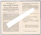 Oorlog. Lagast Emile. ° Breedene 1919 † Nurenberg (D)1944, Ophalen of Verzenden, Bidprentje