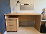 Grote bureau (140x80) in beuk fineer, Huis en Inrichting, Bureaus, Ophalen, Zo goed als nieuw, Bureau