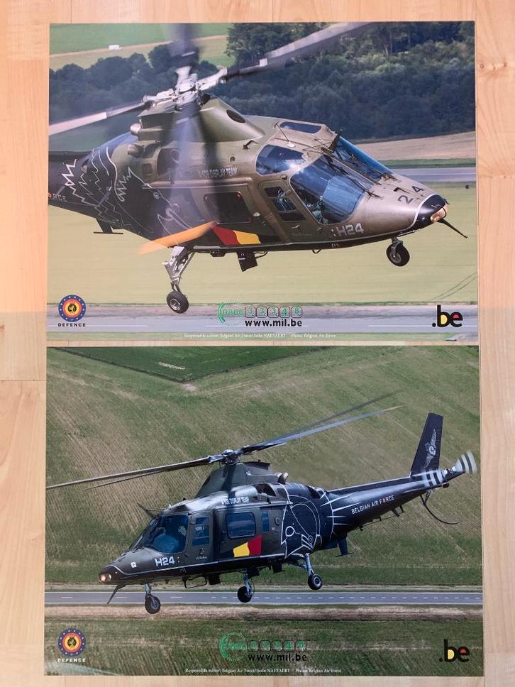 2 posters Agusta A109 Hirundo Belgian Air Force Display Team, Verzamelen, Militaria | Algemeen, Luchtmacht, Foto of Poster, Ophalen of Verzenden