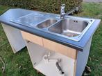 Afwasbak inox met kraan in meubel, Huis en Inrichting, Ophalen, Gebruikt
