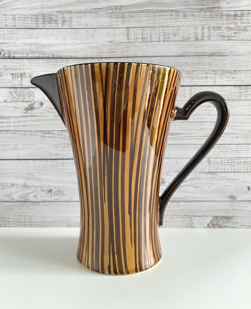 Pichet brun ligné Digoin Sarreguemines Domino, Antiek en Kunst, Antiek | Keramiek en Aardewerk, Ophalen of Verzenden