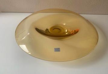 Fantastisch mooie okergele glazen schaal van Schott Zwiesel beschikbaar voor biedingen
